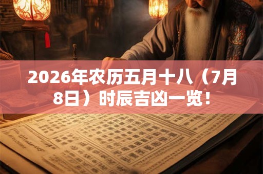 2026年农历五月十八（7月8日）时辰吉凶一览！