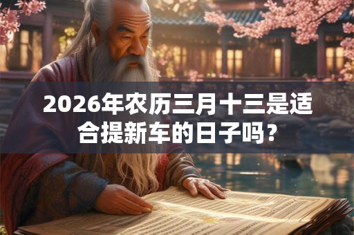 2026年农历三月十三是适合提新车的日子吗？