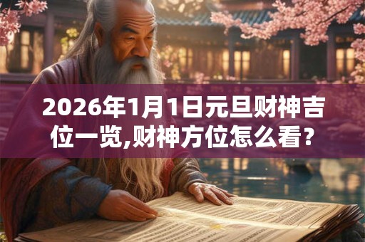 2026年1月1日元旦财神吉位一览,财神方位怎么看？