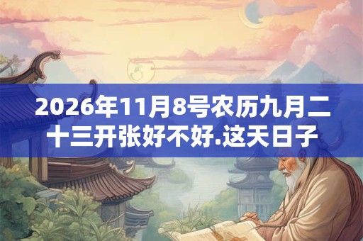 2026年11月8号农历九月二十三开张好不好.这天日子好吗？