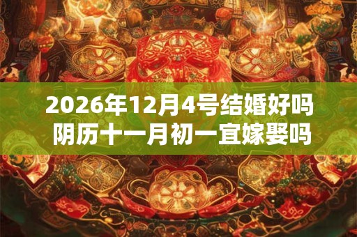 2026年12月4号结婚好吗 阴历十一月初一宜嫁娶吗 2026年12月4号结婚好吗 阴历十一月初一宜嫁娶吗
