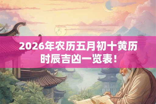 2026年农历五月初十黄历时辰吉凶一览表！