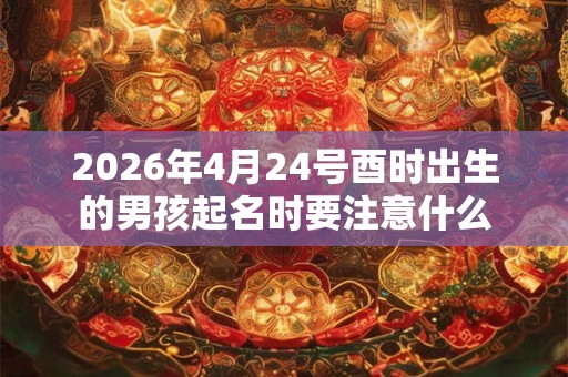 2026年4月24号酉时出生的男孩起名时要注意什么