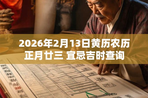 2026年2月13日黄历农历正月廿三 宜忌吉时查询 2026年2月13日黄历农历正月廿三 宜忌吉时查询
