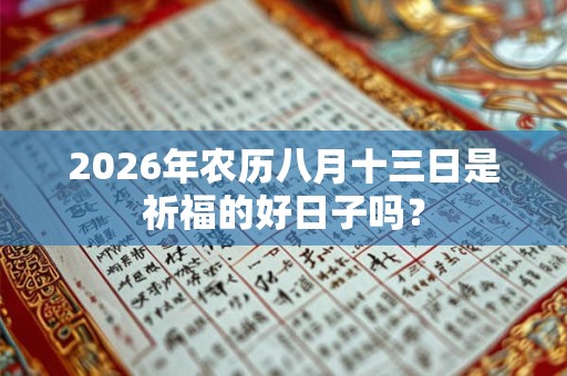 2026年农历八月十三日是祈福的好日子吗？