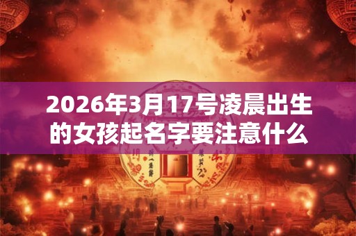 2026年3月17号凌晨出生的女孩起名字要注意什么