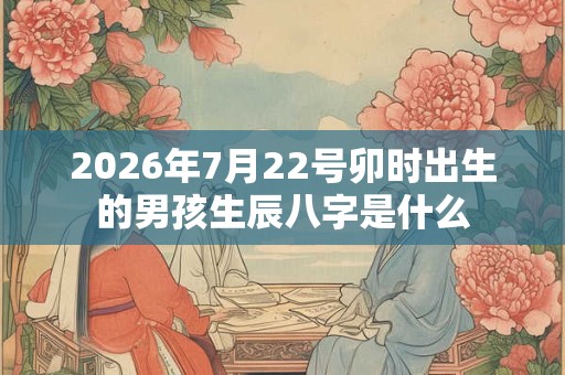 2026年7月22号卯时出生的男孩生辰八字是什么