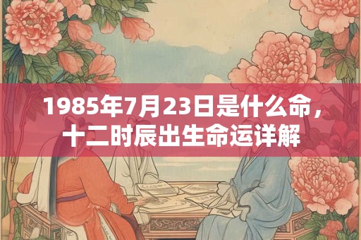 1985年7月23日是什么命，十二时辰出生命运详解