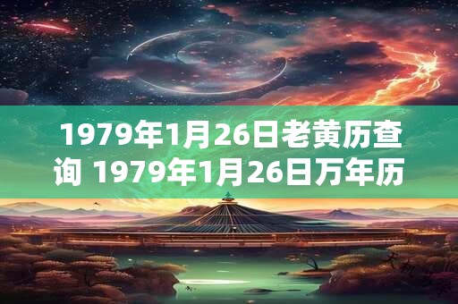 1979年1月26日老黄历查询 1979年1月26日万年历黄道吉日