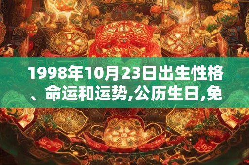 1998年10月23日出生性格、命运和运势,公历生日,免费算命