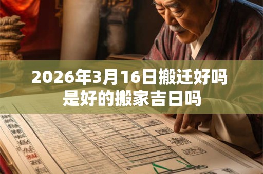 2026年3月16日搬迁好吗 是好的搬家吉日吗 2026年3月16日搬迁好吗 是好的搬家吉日吗