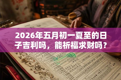 2026年五月初一夏至的日子吉利吗，能祈福求财吗？