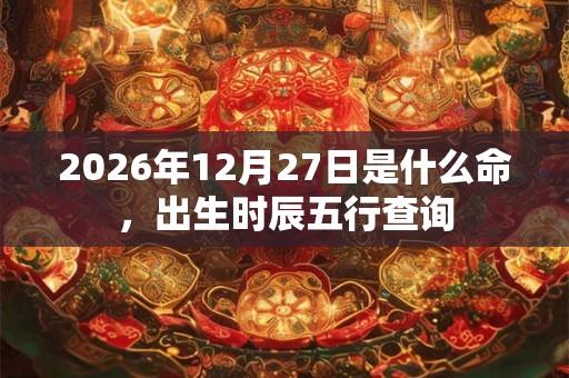 2026年12月27日是什么命，出生时辰五行查询