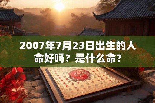 2007年7月23日出生的人命好吗？是什么命？