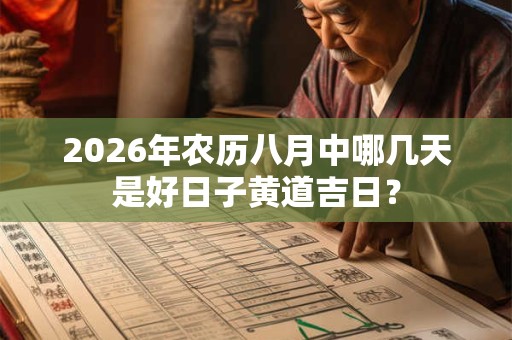 2026年农历八月中哪几天是好日子黄道吉日？