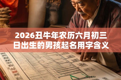 2026丑牛年农历六月初三日出生的男孩起名用字含义大全