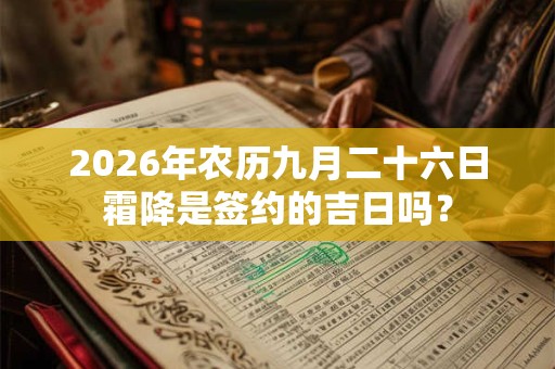 2026年农历九月二十六日霜降是签约的吉日吗？