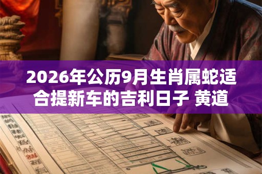 2026年公历9月生肖属蛇适合提新车的吉利日子 黄道吉日查询