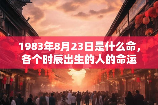 1983年8月23日是什么命，各个时辰出生的人的命运