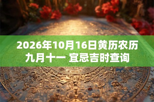 2026年10月16日黄历农历九月十一 宜忌吉时查询