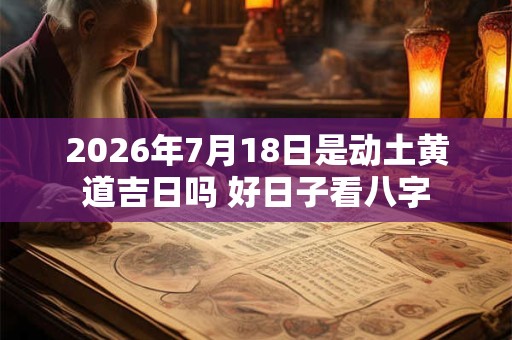 2026年7月18日是动土黄道吉日吗 好日子看八字