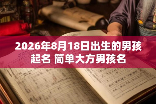 2026年8月18日出生的男孩起名 简单大方男孩名