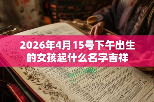 2026年4月15号下午出生的女孩起什么名字吉祥