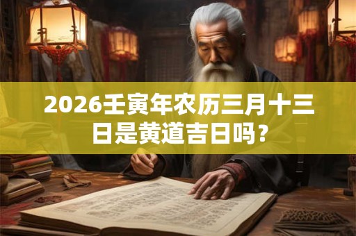 2026壬寅年农历三月十三日是黄道吉日吗？