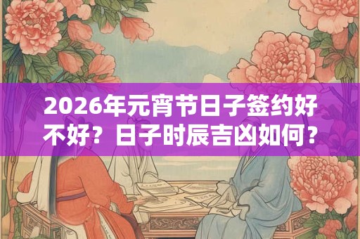 2026年元宵节日子签约好不好?日子时辰吉凶如何? 2026年元宵节日子签约好不好?日子时辰吉凶如何?