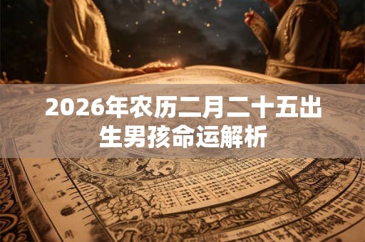 2026年农历二月二十五出生男孩命运解析 2026年农历二月二十五出生男孩命运解析