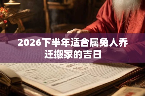 2026下半年适合属兔人乔迁搬家的吉日