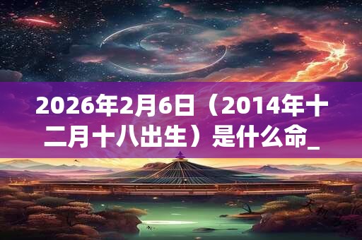 2026年2月6日（2014年十二月十八出生）是什么命_命运如何
