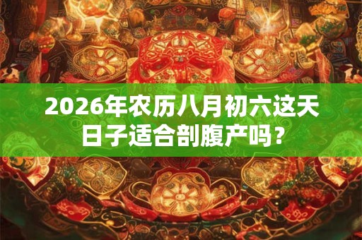 2026年农历八月初六这天日子适合剖腹产吗？