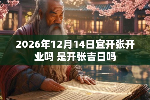 2026年12月14日宜开张开业吗 是开张吉日吗 2026年12月14日宜开张开业吗 是开张吉日吗