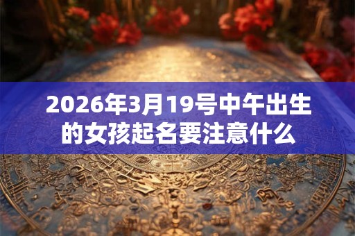 2026年3月19号中午出生的女孩起名要注意什么