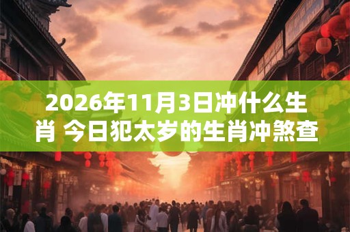 2026年11月3日冲什么生肖 今日犯太岁的生肖冲煞查询：
