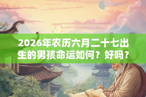2026年农历六月二十七出生的男孩命运如何？好吗？