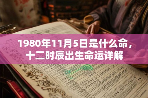 1980年11月5日是什么命，十二时辰出生命运详解