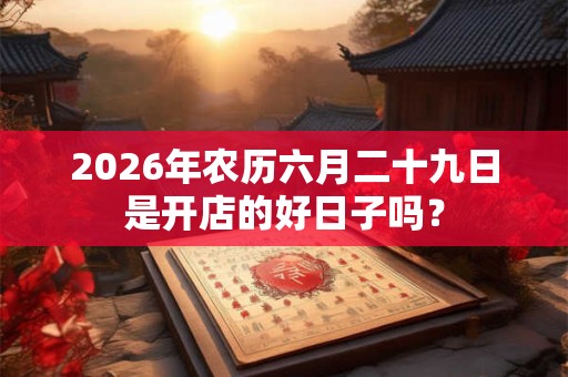 2026年农历六月二十九日是开店的好日子吗？