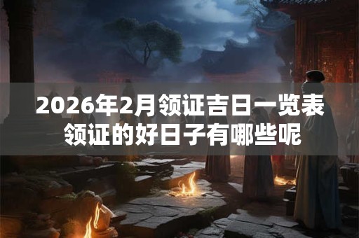 2026年2月领证吉日一览表 领证的好日子有哪些呢