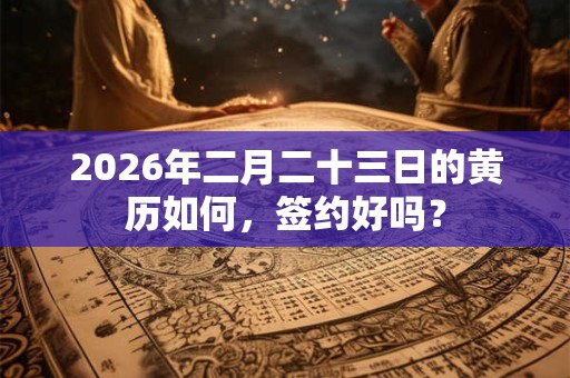2026年二月二十三日的黄历如何，签约好吗？