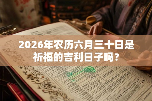 2026年农历六月三十日是祈福的吉利日子吗？