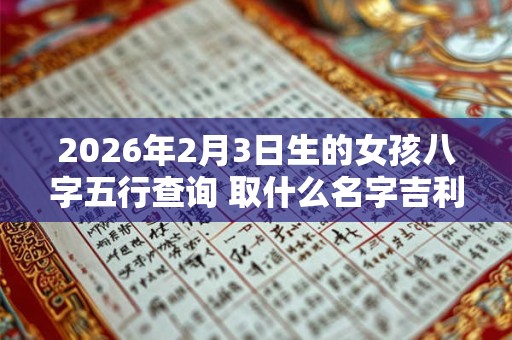 2026年2月3日生的女孩八字五行查询 取什么名字吉利