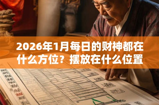 2026年1月每日的财神都在什么方位？摆放在什么位置上好？