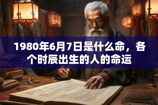 1980年6月7日是什么命，各个时辰出生的人的命运