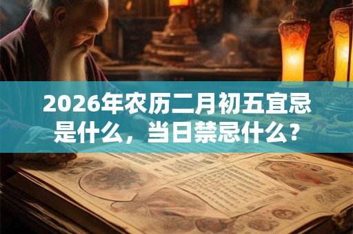 2026年农历二月初五宜忌是什么，当日禁忌什么？