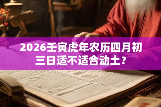 2026壬寅虎年农历四月初三日适不适合动土？