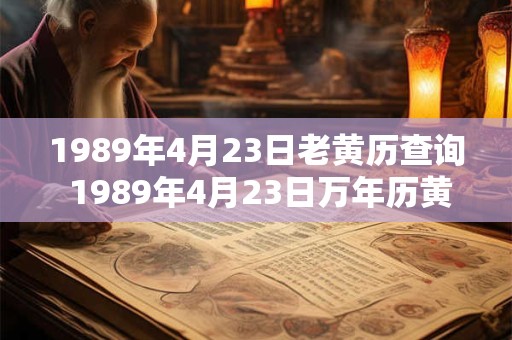 1989年4月23日老黄历查询 1989年4月23日万年历黄道吉日