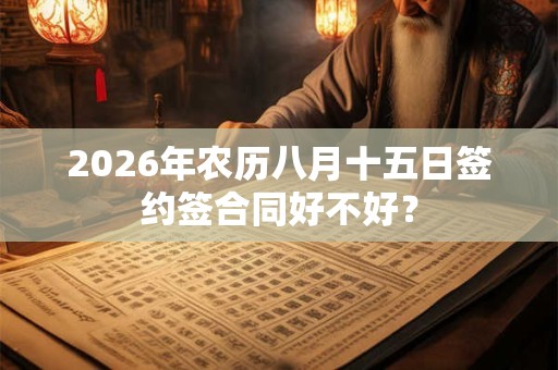 2026年农历八月十五日签约签合同好不好？