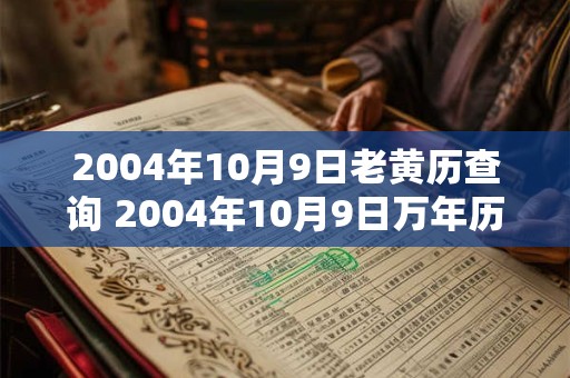 2004年10月9日老黄历查询 2004年10月9日万年历黄道吉日